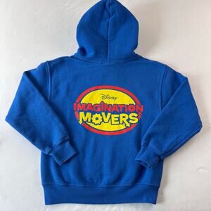 Imagination Movers Disney Blue Hooded Sweatshirt Kids size Small Gildan Tag Y2K
